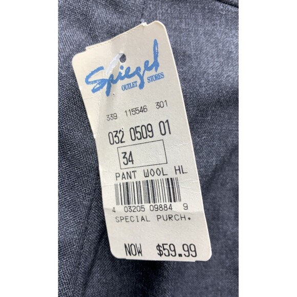 Eppe Amadeo Pants Mens 100% Worsted Wool Pleated Black Size 34 R X37 Business - Picture 13 of 15